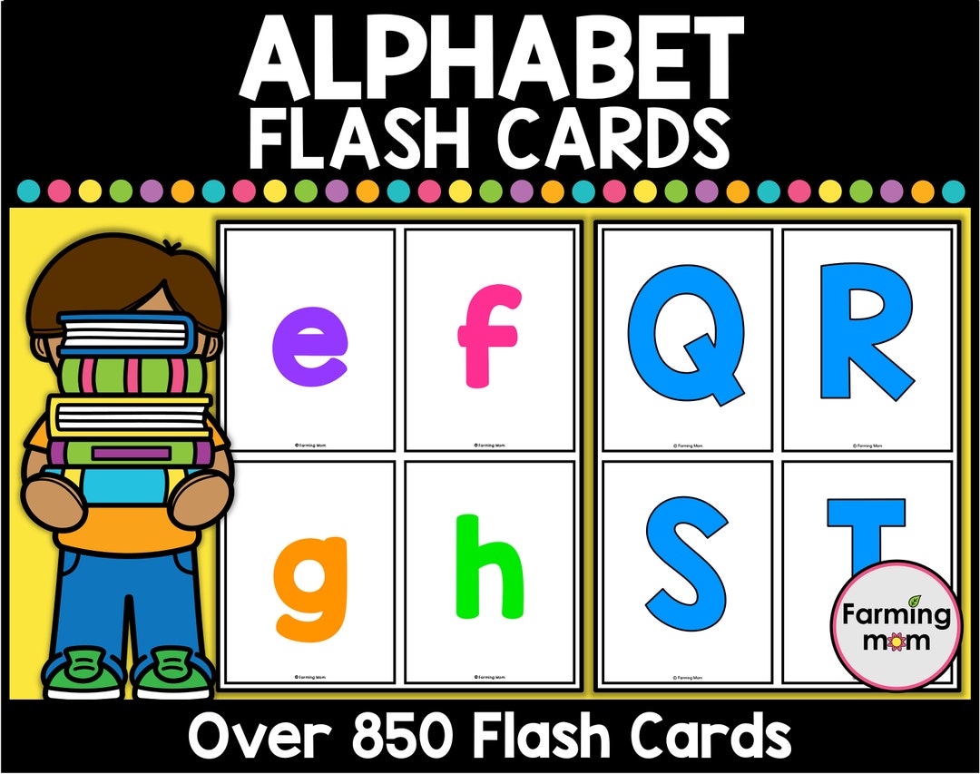 Alphabet Flashcards Printable A to Z Letter Flash Cards for Etsy