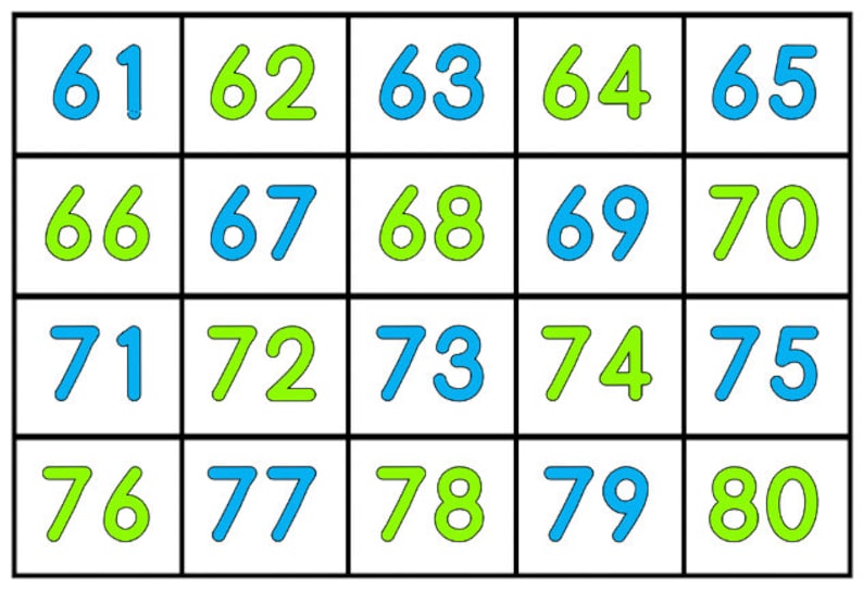 number chart 1 100 printable flash cards etsy