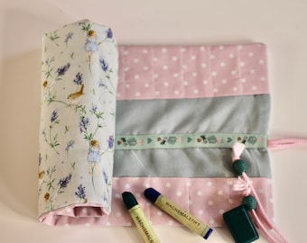 Roll-up pencil case Daniela Drescher Lavender Elves for the Waldorf School School enrollment gift Case with desired name personalizable