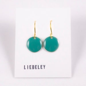 Earrings enamel green petrol image 1