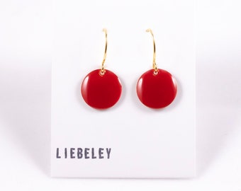 Red enamel earrings