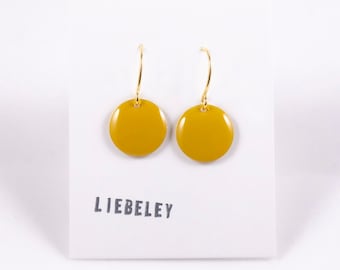 Earrings enamel yellow