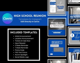 High School Reunion Canva Instagram Templates