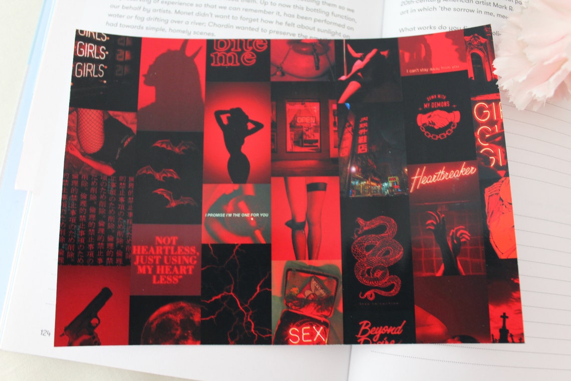 RED GRUNGE POSTER/ Mini Poster/ Printed Collage Poster | Etsy