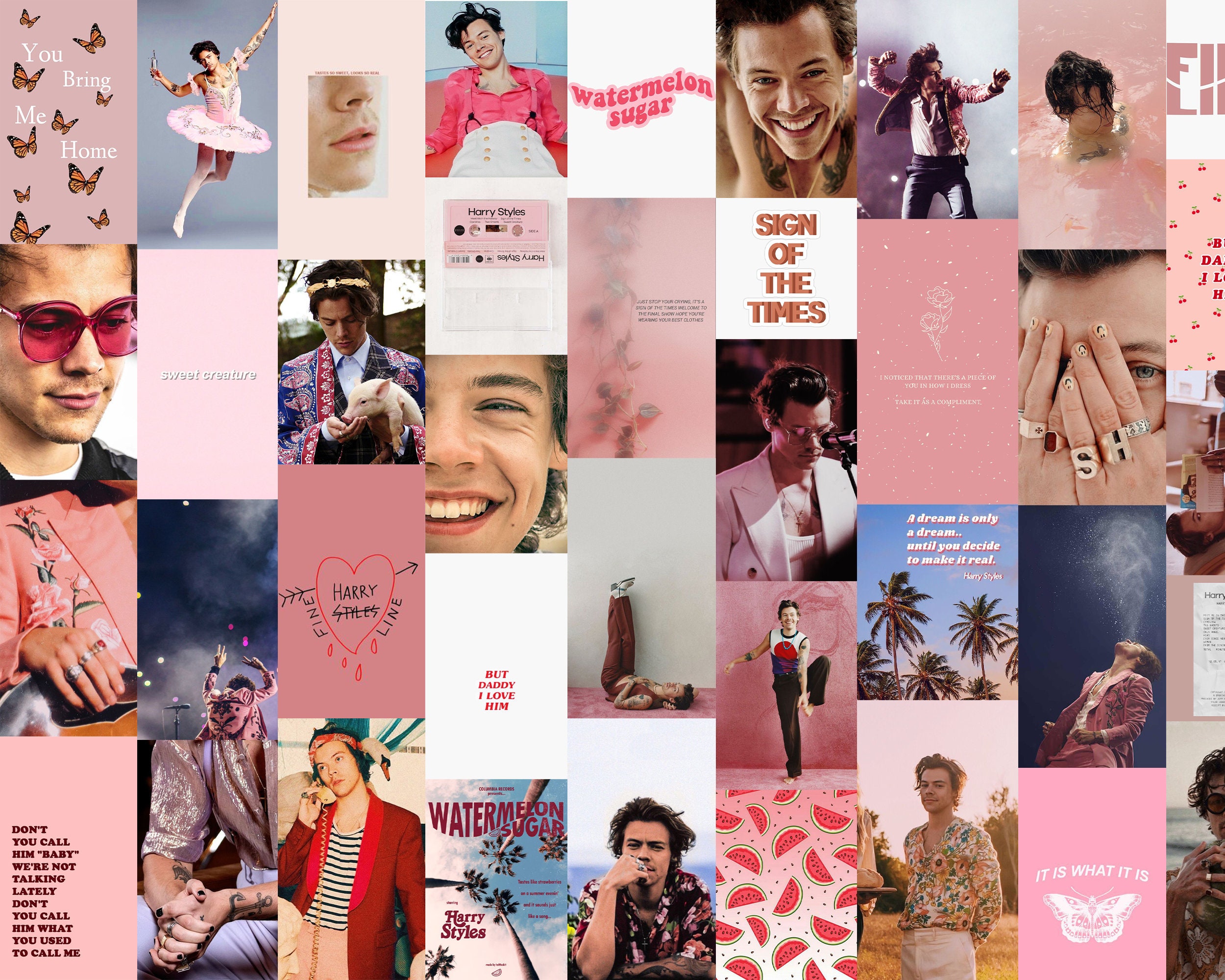 Harry Styles Wand Collage Kit 61 Bilder Etsy