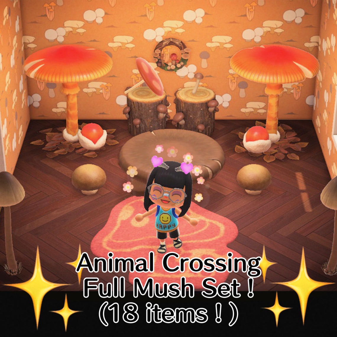 Animal Crossing Mush Mushroom Set 18 Items Etsy