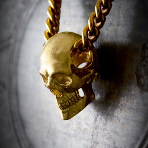 10k, 14k, 18k Gold Skull Pendant, Memento Mori Necklace, Custom Skull Jewelry