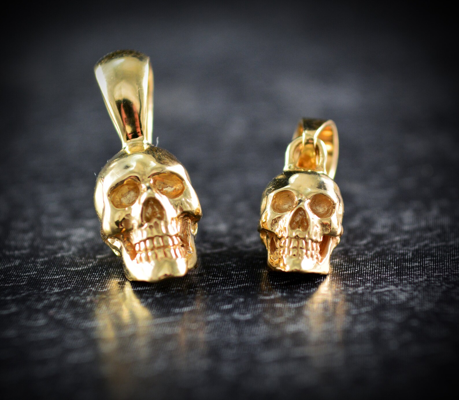 Skull Pendant: Black, Rose, or Yellow Gold Plated Supplement - Etsy