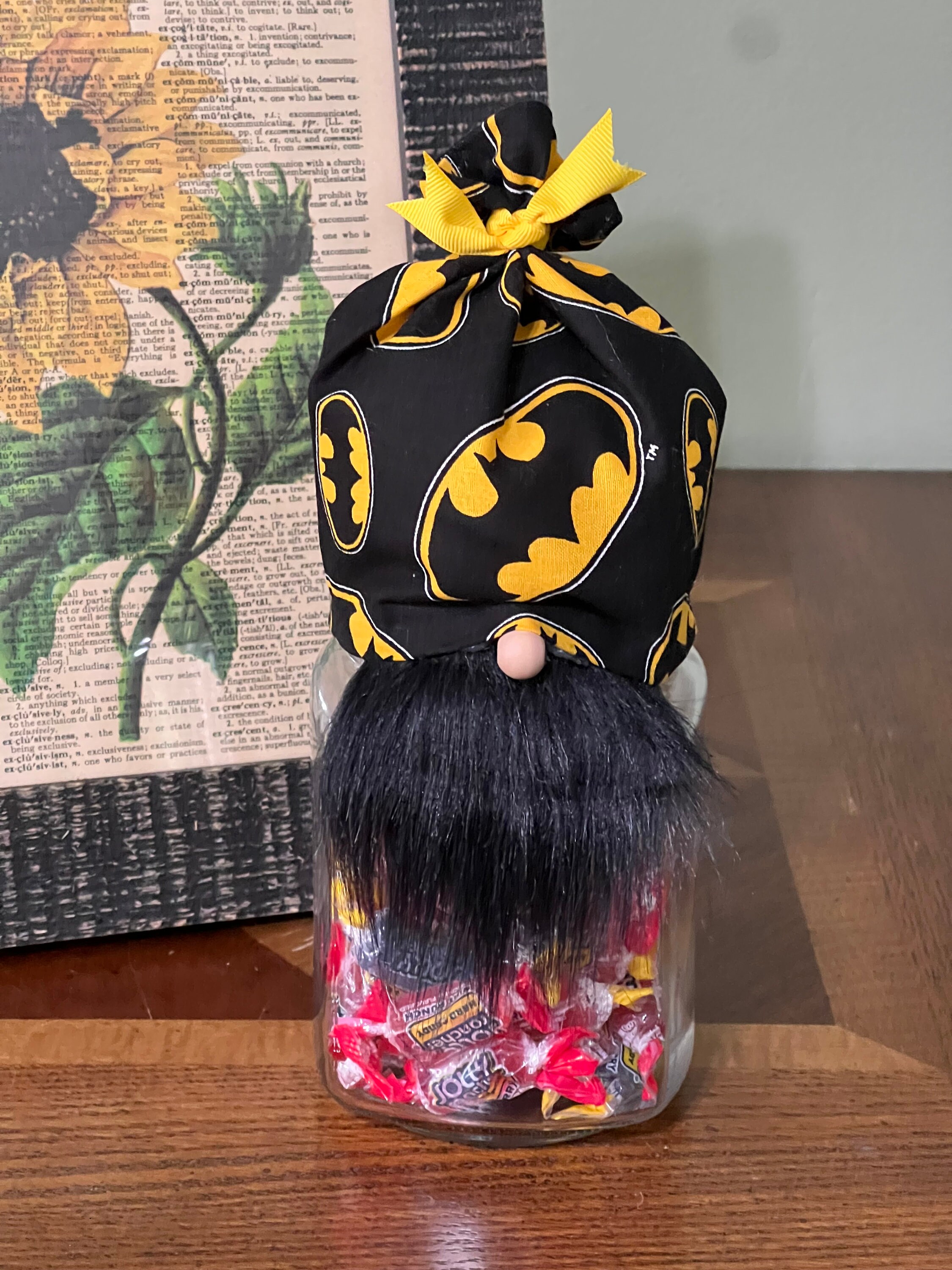 Batman Inspired Gnome Candy Jar - Etsy