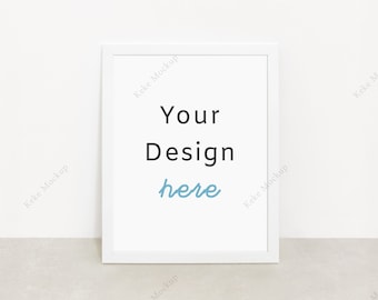Weißer Rahmen Mockup, Holzrahmen, Digitales Wandposter Mockup, einfache Mockup, Rahmen vertikal, A3, A4 Rahmen Mockup, Mockup Minimalistisch