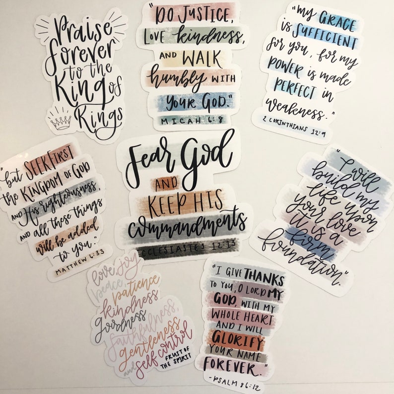 Christian Stickers Bible Verse Stickers Verse Stickers Etsy
