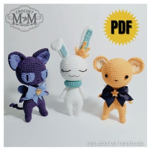 Magical Guardians Pack PDF Amigurumi pattern, (Momo, Kero, Spinel)