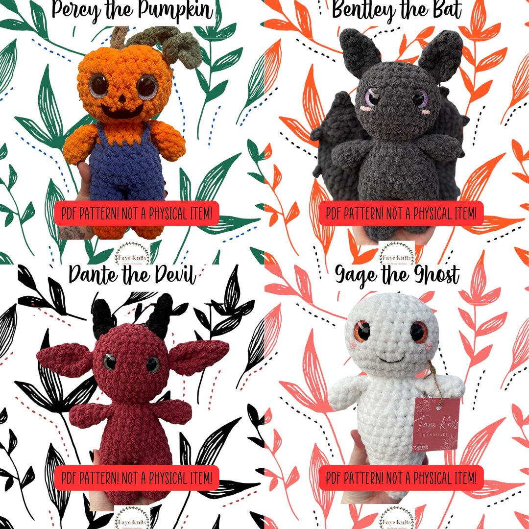 Halloween Buddies Plush Crochet Pattern Pattern Bundle Etsy