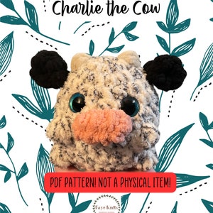 No sew pattern, Charlie the cow, crochet amigurumi cow pattern