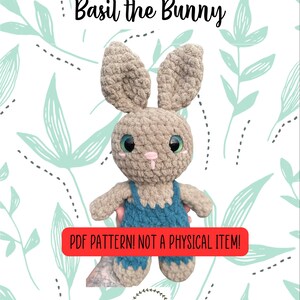 Basil the bunny, crochet amigurumi bunny pattern
