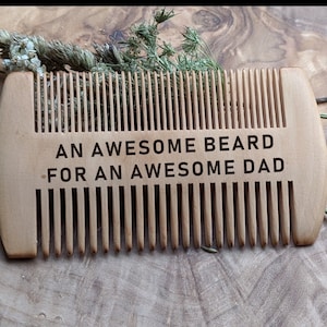 Personalised Beard Comb - Wooden Comb - Beard Gift For Him - Dad Birthday - Moustache Comb - 5th Anniversary