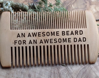 Peigne à barbe personnalisé - Peigne en bois - Cadeau barbe pour lui - Anniversaire de papa - Peigne à moustache - 5e anniversaire