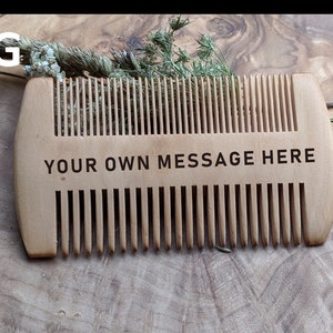 Personalised Beard Comb - Wooden Comb - Beard Gift For Him - Dad Birthday - Moustache Comb - 5th Anniversary
