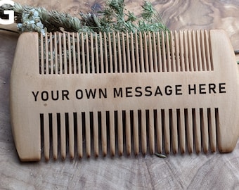 Peigne à barbe personnalisé - Peigne en bois - Cadeau barbe pour lui - Anniversaire de papa - Peigne à moustache - 5e anniversaire