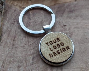 Custom Design or Logo Keyring - Design Your Own - 5th Wedding Anniversary Gift for Him Gift  - Personalised Gift - Business Gift - Metal