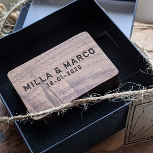 Personalisierte Manschettenknöpfe und Krawattenklammer Set mit Holzbox Hochzeitsgeschenk Jahrestag Manschettenknöpfe Geschenke für Bräutigam Besonderer Platz Hirsch Kundenspezifisches Design