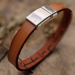 Secret Message Bracelet, Hidden Message, Personalised Real Leather Bracelet, Personalised Gift for Him, Gift for Her, Gift for Boyfriend