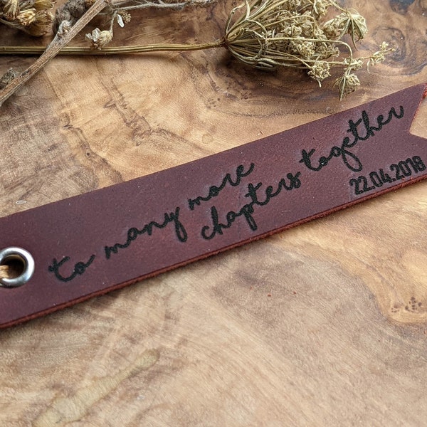 Real Leather Personalised Engraved Bookmark Gift for Him - Gift for Her - Birthday Gift - Reading Gift - Wedding Anniversary - Custom made