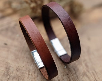 Two Couples Real Leather Bracelets (Pair), Personalised Gift for Him and  Her, Gift for Boyfriend Girlfriend - Matching