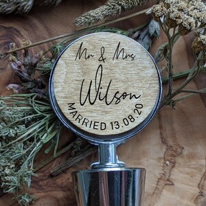 Personalised Wedding Gift - Married Couple - Champagne - Celebration Bottle Stopper -Anniversary Gift - Engagement Gift - Design your own