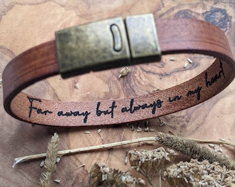 Secret Message Bracelet, Hidden Message, Personalised Real Leather Bracelet, Personalised Gift for Him, Gift for Her, Gift for Boyfriend