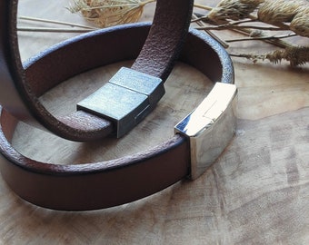 Boyfriend Gift Anniversary Gift For Boyfriend Hidden Message Bracelet for Men Gifts for Him Personalized Unique Gift Leather Bracelet Custom