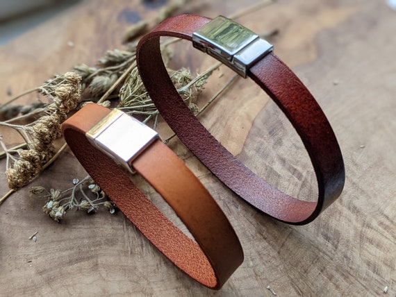 Genuine Leather Personalised Secret Message Bracelets