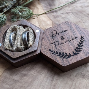 Baum des Lebens Hochzeit Gravur Ringbox Vorschlag Ringträger I do custom Design Holz Initialen Namen Datum Mr und Mrs Bild 10