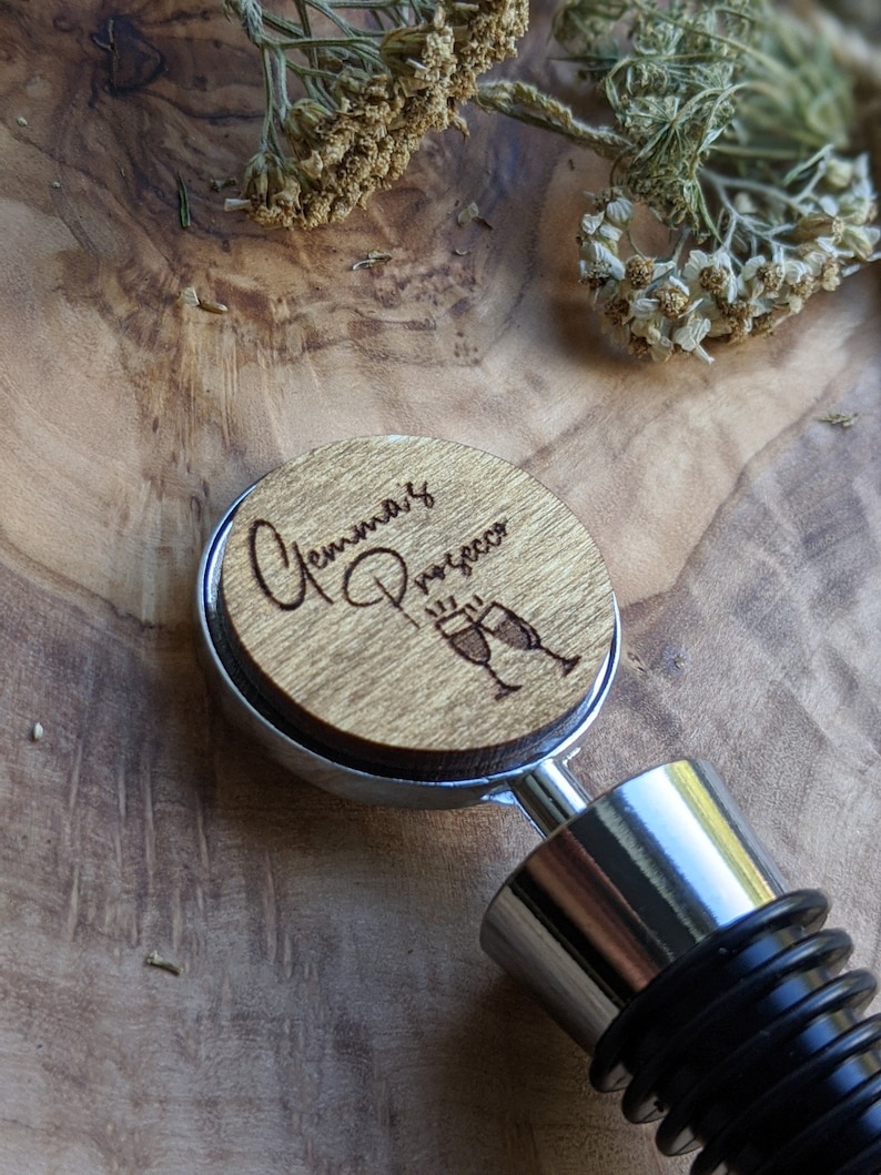 Personalised Custom Made Bottle Stopper Prosecco Wine Etsy