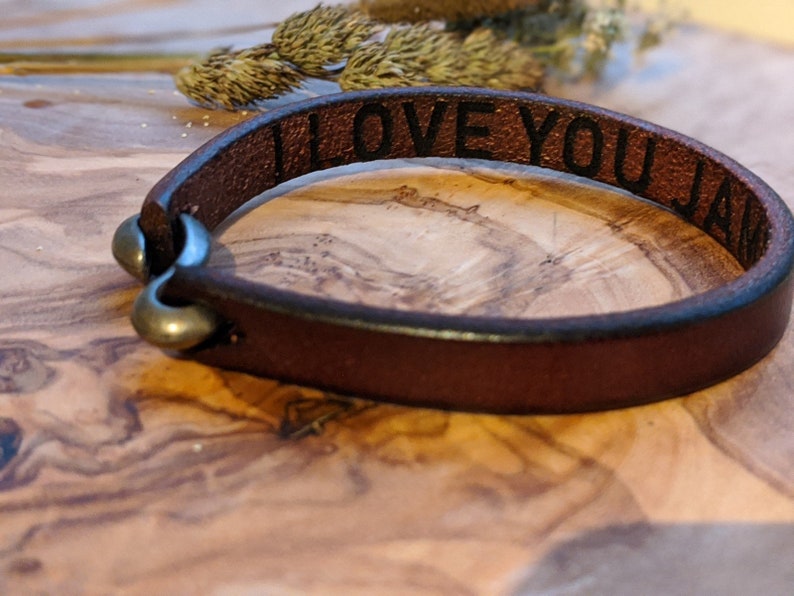 Secret Message Bracelet, Hidden Message, Personalised Real Leather Bracelet, Personalised Gift for Him, Gift for Her, Gift for Boyfriend image 3