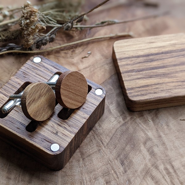 Design Your Own Cufflinks With Zebra Wood Box - Wedding Gift - Anniversary Cuff Links - Gifts for Groom - Custom Design - Valentines Gift