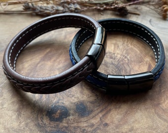 Boyfriend Gift Anniversary Gift For Husband Hidden Message Bracelet for Men Gifts for Him Personalized Unique Gift Leather Bracelet Custom