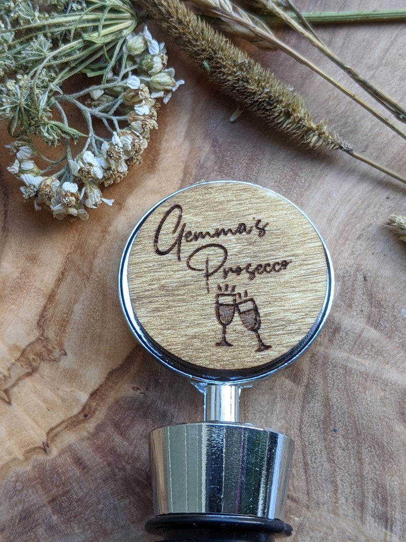 Personalised Custom Made Bottle Stopper Prosecco Wine Etsy