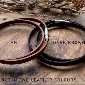 Double Wrap Thin Secret Message Bracelet, Hidden Message, Personalised Real Leather Bracelet, Personalised Gift for Him, Gift for Her or Him