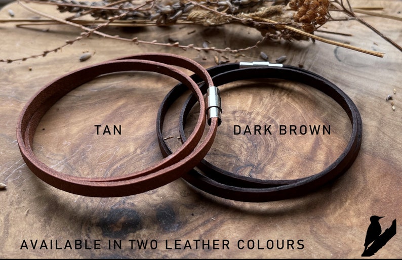 Double Wrap Thin Secret Message Bracelet, Hidden Message, Personalised Real Leather Bracelet, Personalised Gift for Him, Gift for Her or Him image 1