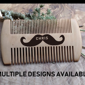 Personalised Beard Comb - Wooden Comb - Beard Gift For Him - Dad Birthday - Moustache Comb - 5th Anniversary