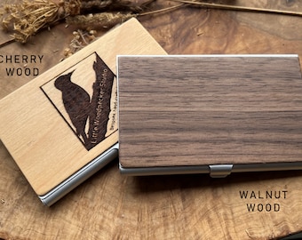 Design Your Own Business Card Holder - New Business - Personalised Logo - Custom Design - Wooden - Birthday Gift - Business Card Case