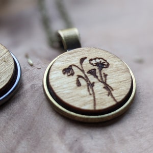 Personalised Necklace Birth Month - Birth Flower Necklace With Custom Initials - Gift for Her - Mother, Best Friend Necklace - Birth Flowers
