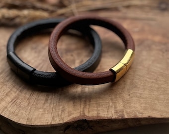 Secret Message Bracelet, Hidden Message, Personalised Real Leather Bracelet, Personalised Gift for Him, Gift for Her, Gift for Boyfriend