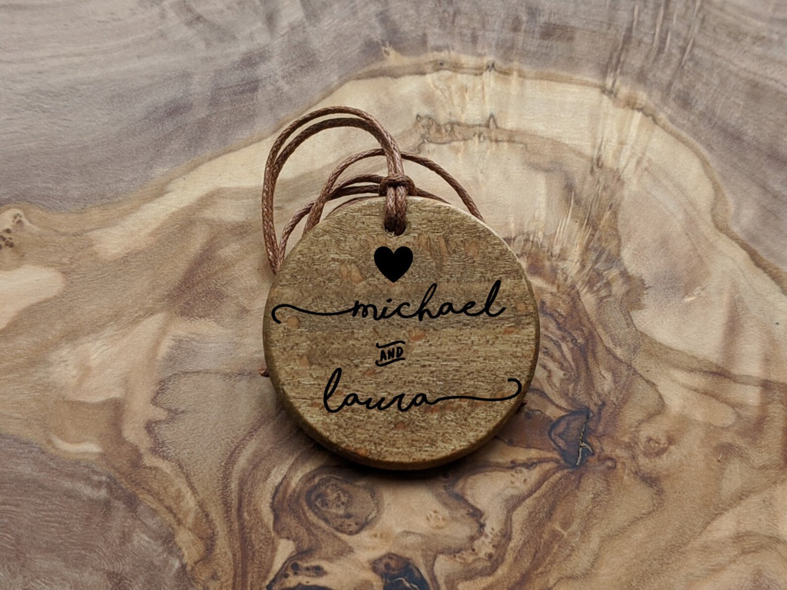 Collar grabado personalizado Circle Charm colgante diseño Etsy