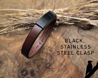 Boyfriend Gift Anniversary Gift For Husband Hidden Message Bracelet for Men Gifts for Him Personalized Unique Gift Leather Bracelet Custom