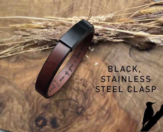 A hidden message only revealed when the leather bracelet is unrolled — a genuinely clever romantic reveal mechanic.