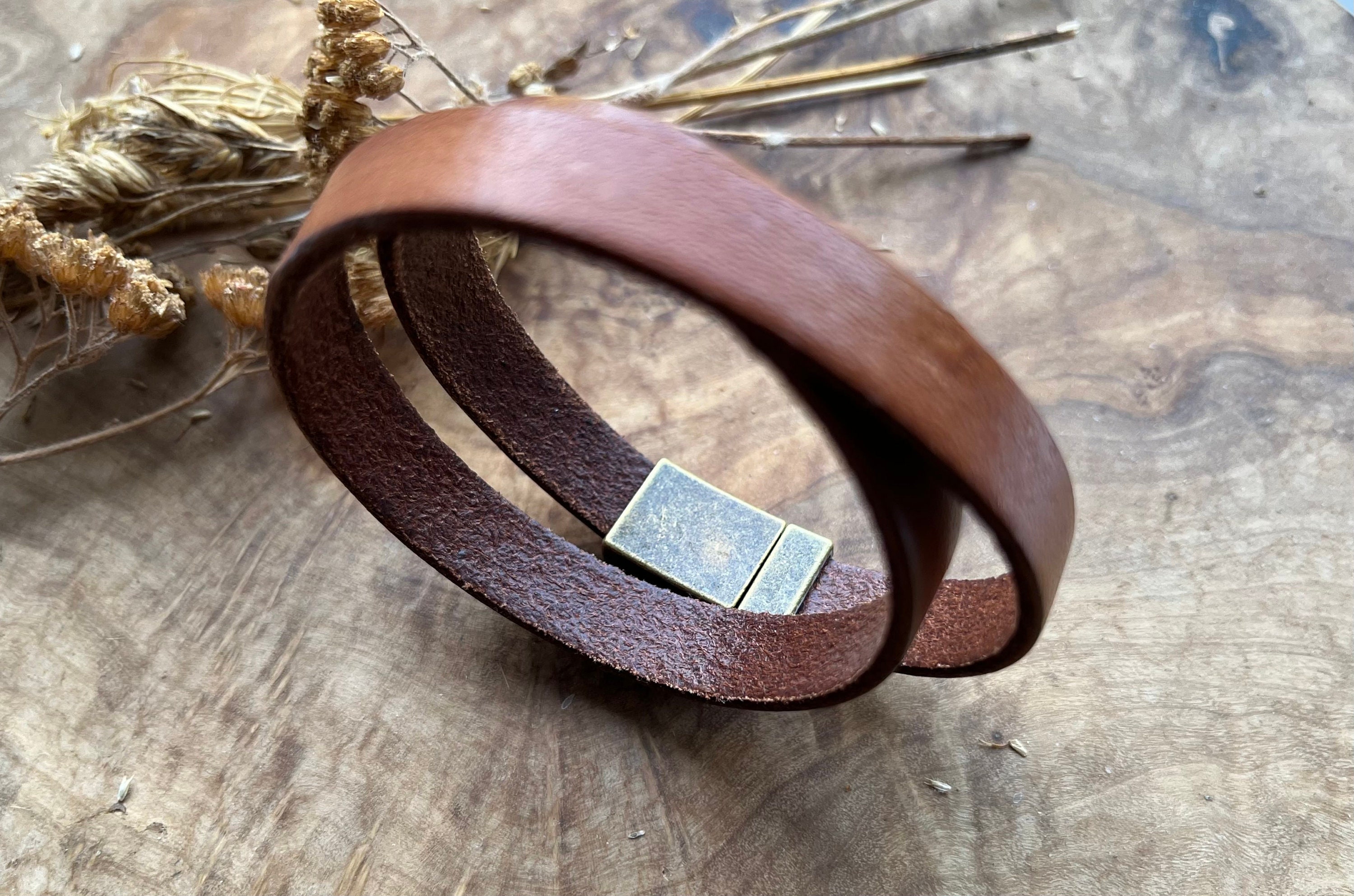 Secret Message Double Wrap Bracelet, Hidden Message, Personalised Real Leather Bracelet, Personalised Gift for Him, Gift for Her, Boyfriend