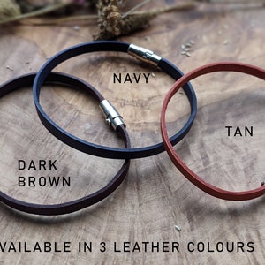 Thin Secret Message Bracelet, Hidden Message, Personalised Real Leather Bracelet, Personalised Gift for Him, Gift for Her or Him