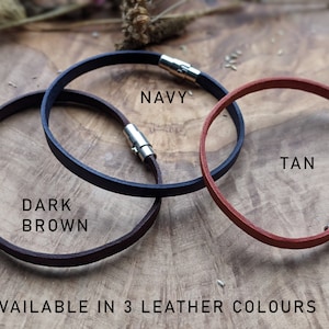 Thin Secret Message Bracelet, Hidden Message, Personalised Real Leather Bracelet, Personalised Gift for Him, Gift for Her or Him